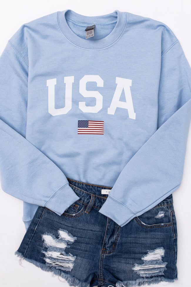 Cheapest 🌟 Pink Lily Athletic USA Flag Graphic Light Blue Sweatshirt 👍 5 Cheapest 🌟 Pink Lily Athletic USA Flag Graphic Light Blue Sweatshirt 👍 - Image 5